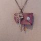 Pink gold mini book pendant necklace