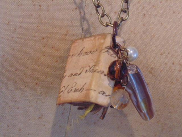 Script Miniature Book Pendant Necklace